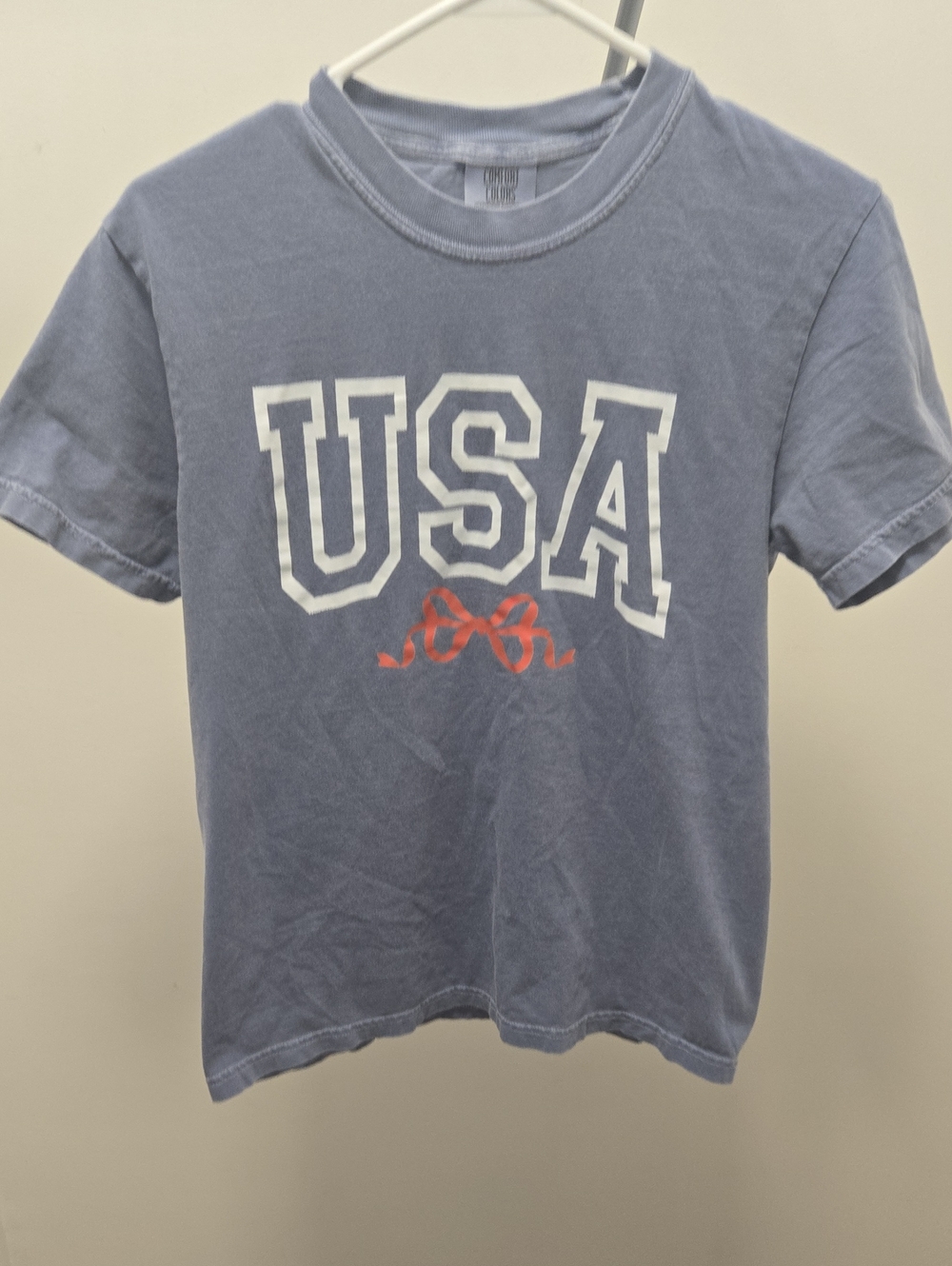 Comfort Colors Short-Sleeve USA Graphic Tee - Light Blue with White & Red